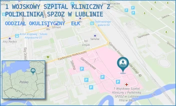 ODDZIAŁ OKULISTYCZNY - 1 WOJSKOWY SZPITAL KLINICZNY  Z POLIKLINIKĄ SAMODZIELNY PUBLICZNY ZAKŁAD OPIEKI ZDROWOTNEJ W LUBLINIE - TADEUSZA KOŚCIUSZKI 30,  EŁK
