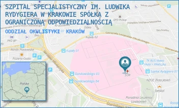 ODDZIAŁ OKULISTYKI - SZPITAL SPECJALISTYCZNY IM. LUDWIKA RYDYGIERA W KRAKOWIE SPÓŁKA Z OGRANICZONĄ ODPOWIEDZIALNOŚCIĄ - OSIEDLE ZŁOTEJ JESIENI 1,  KRAKÓW