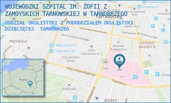 ODDZIAŁ OKULISTYKI Z PODODDZIAŁEM OKULISTYKI DZIECIĘCEJ - WOJEWÓDZKI SZPITAL IM. ZOFII Z ZAMOYSKICH TARNOWSKIEJ W TARNOBRZEGU - UL. SZPITALNA 1,  TARNOBRZEG