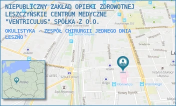 OKULISTYKA - ZESPÓŁ CHIRURGII JEDNEGO DNIA - NIEPUBLICZNY ZAKŁAD OPIEKI ZDROWOTNEJ LESZCZYŃSKIE CENTRUM MEDYCZNE "VENTRICULUS" SPÓŁKA Z O.O. - SŁOWIAŃSKA 41,  LESZNO